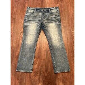 BKE Jeans Mens 44x32* Blue Jake Straight Light Wash Stretch Low Rise Denim